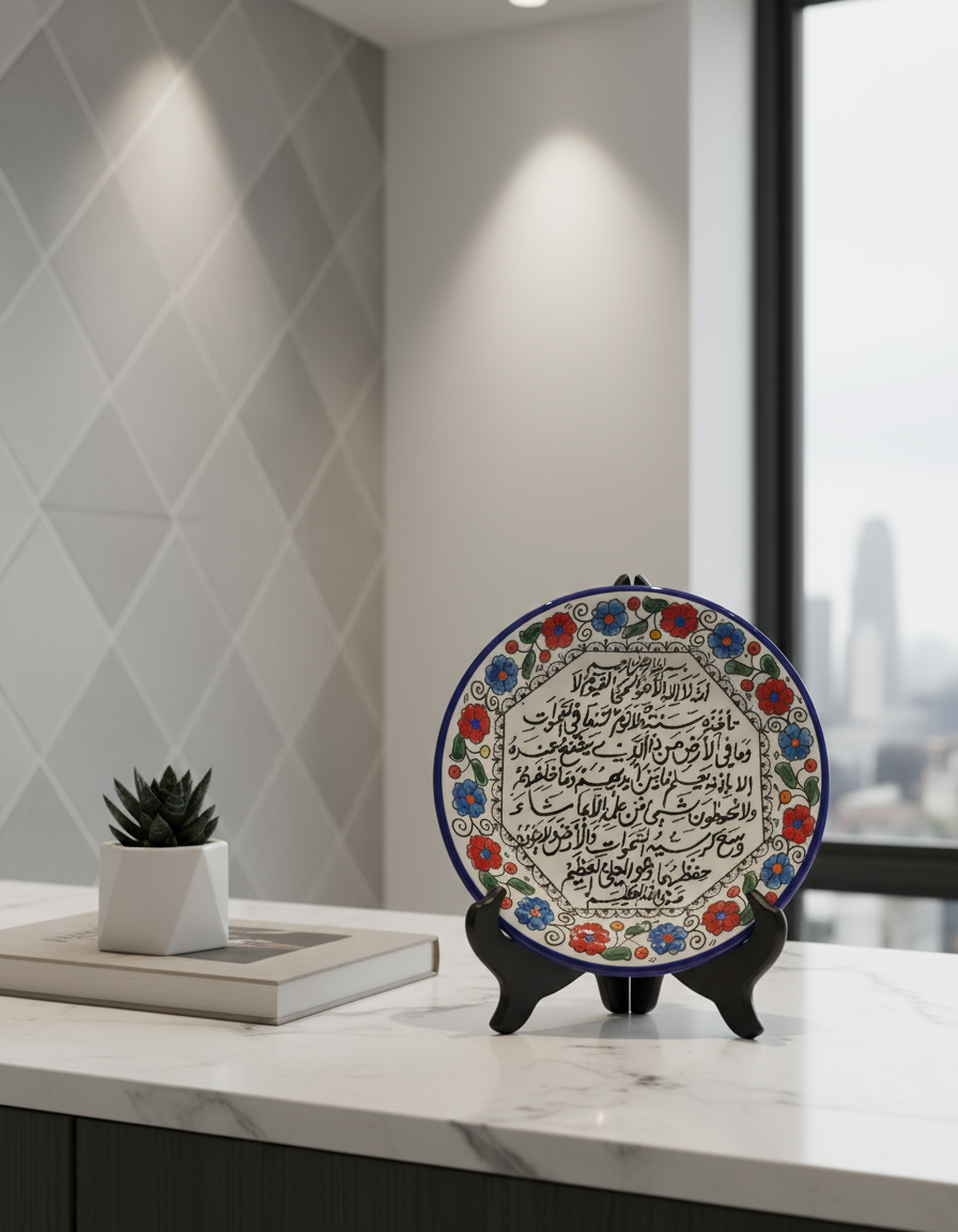 Decorative Ceramic Plate with Quranic Verses