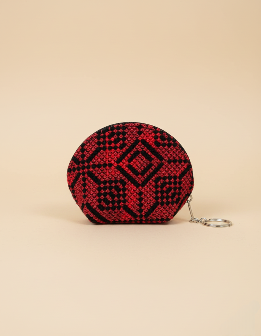 محفظة نقود نسائية دائرية مطرزة - متعددة الألوان