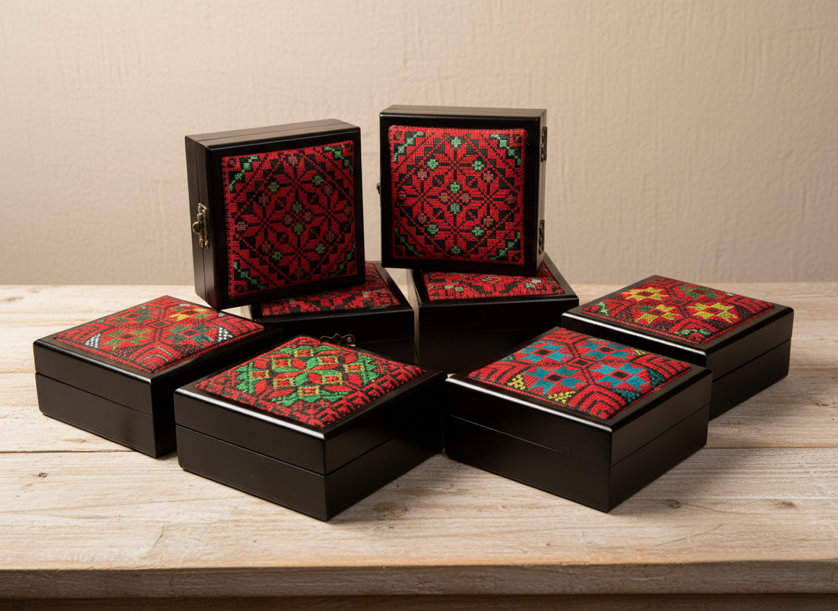 Embroidered Wooden Box – Unique Gift & Home Decor