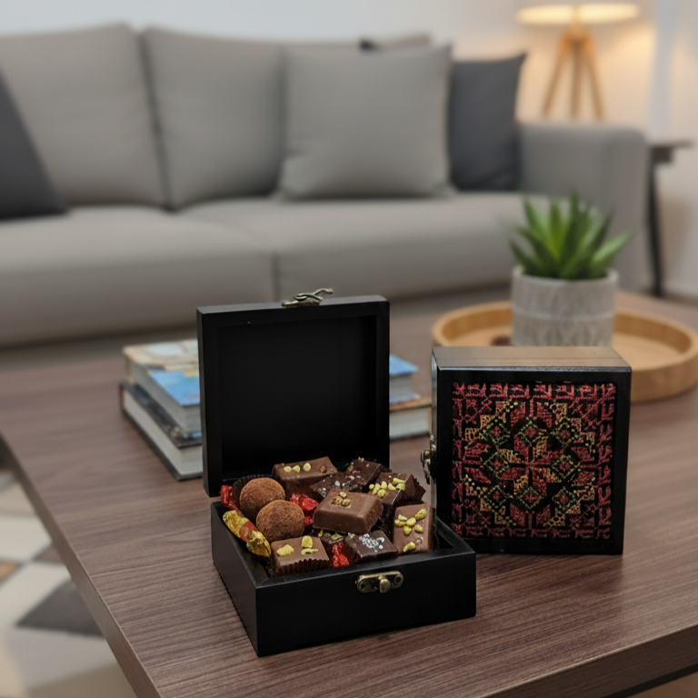 Embroidered Wooden Box – Unique Gift & Home Decor