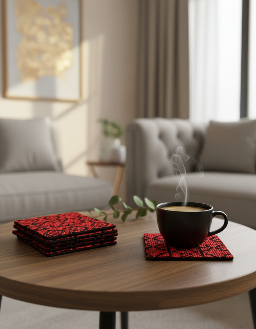 Embroidered Fabric Coasters | Lightweight & Colorful