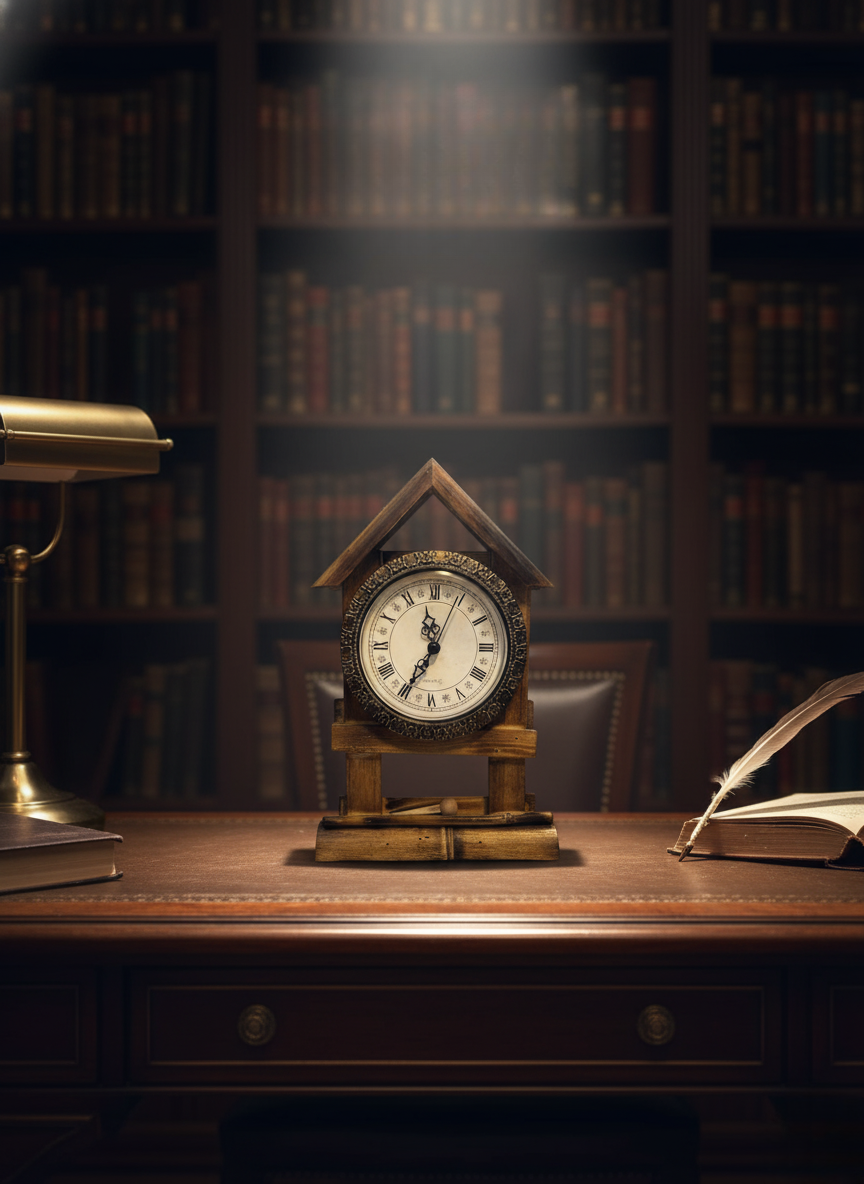 Handcrafted Mini Wooden Cabin Clock – Decorative Palm-Sized Wooden Piece