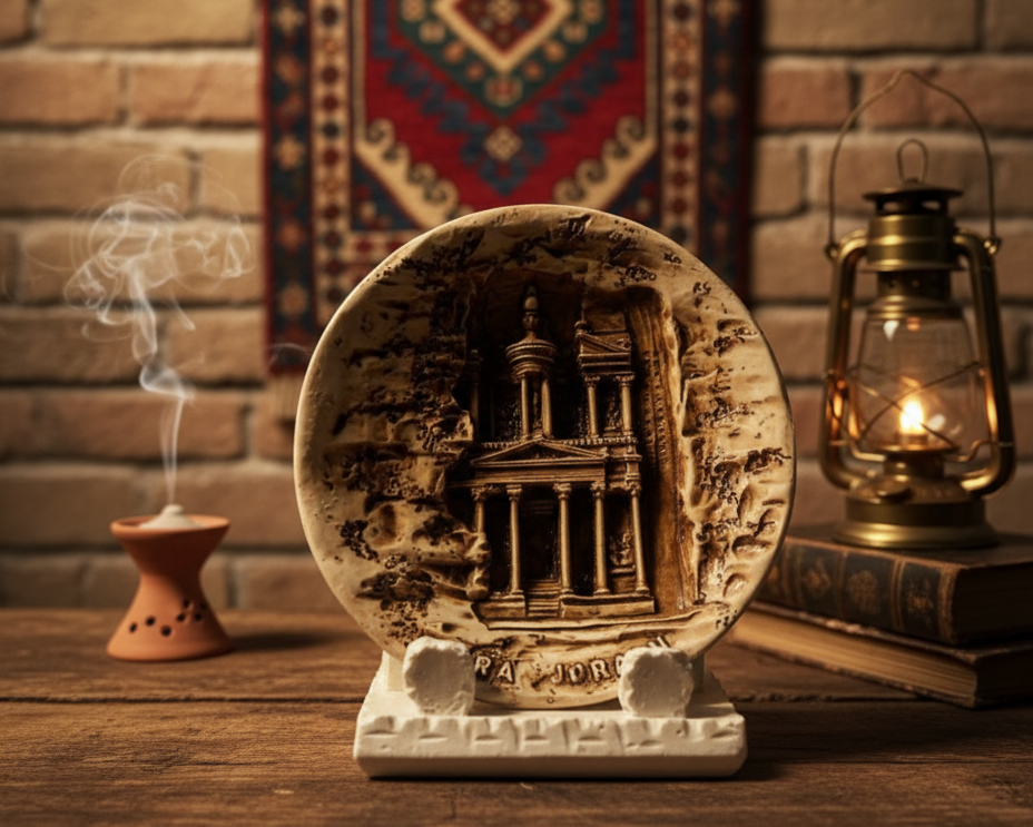 Petra Bone Plate - Hand Carved Jordanian Souvenir | UNESCO Heritage Gift
