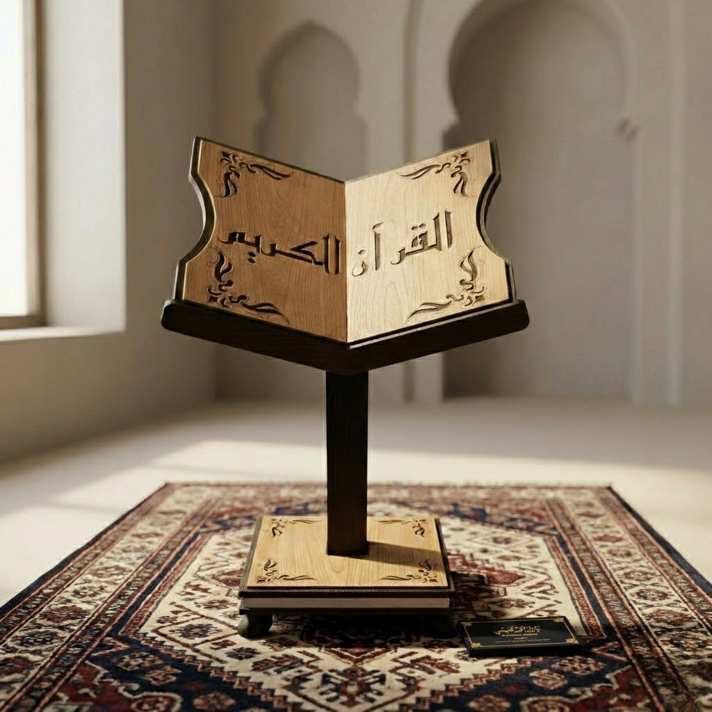 Adjustable Wooden Qur’an Stand – Tall Design