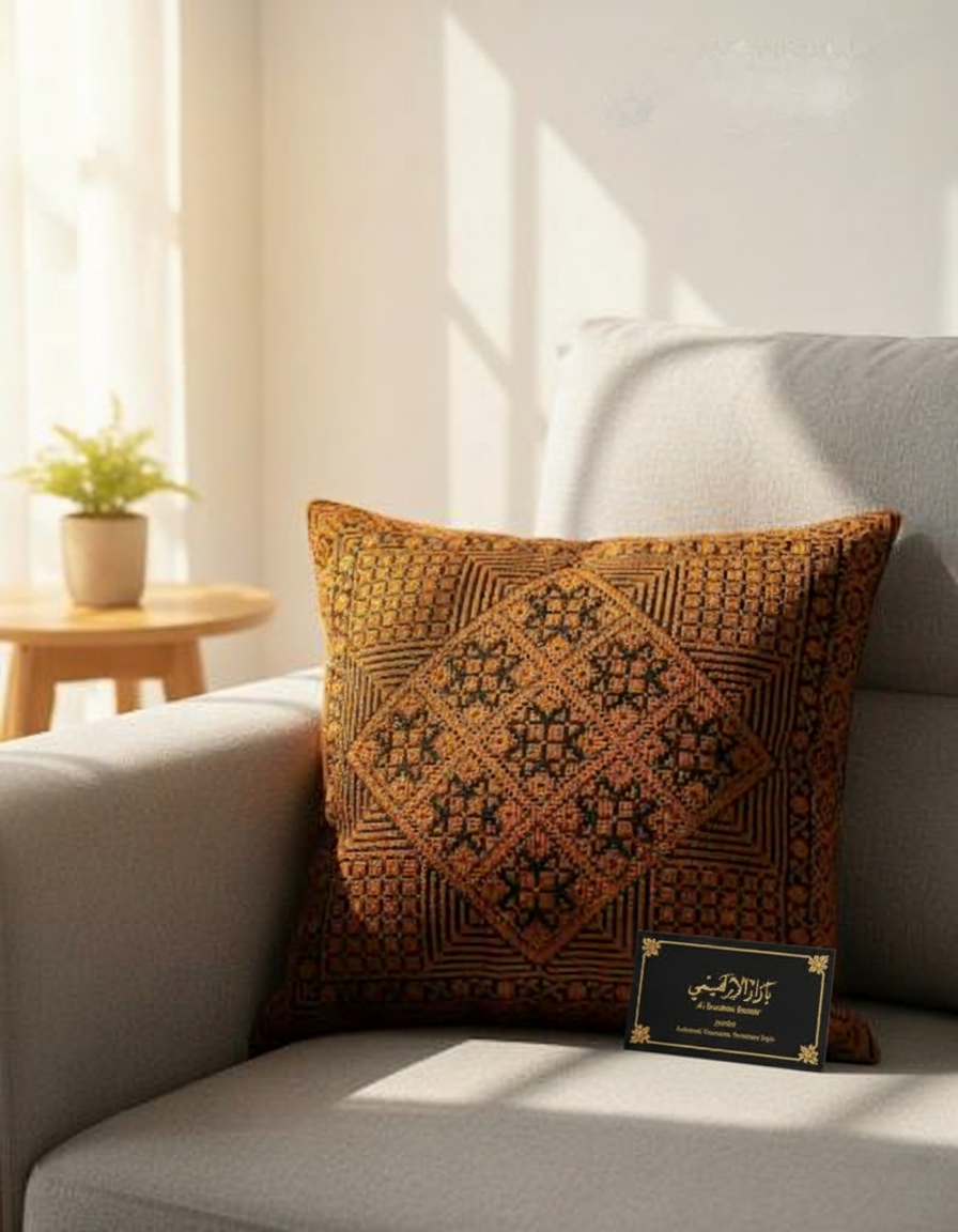Embroidered Square Pillow Cover
