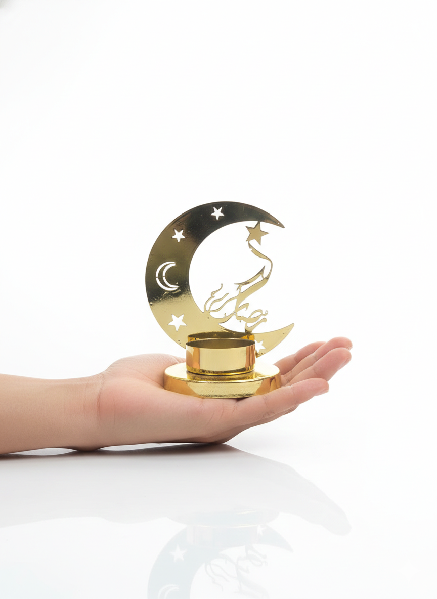 Mini Gold Crescent Candle Holder