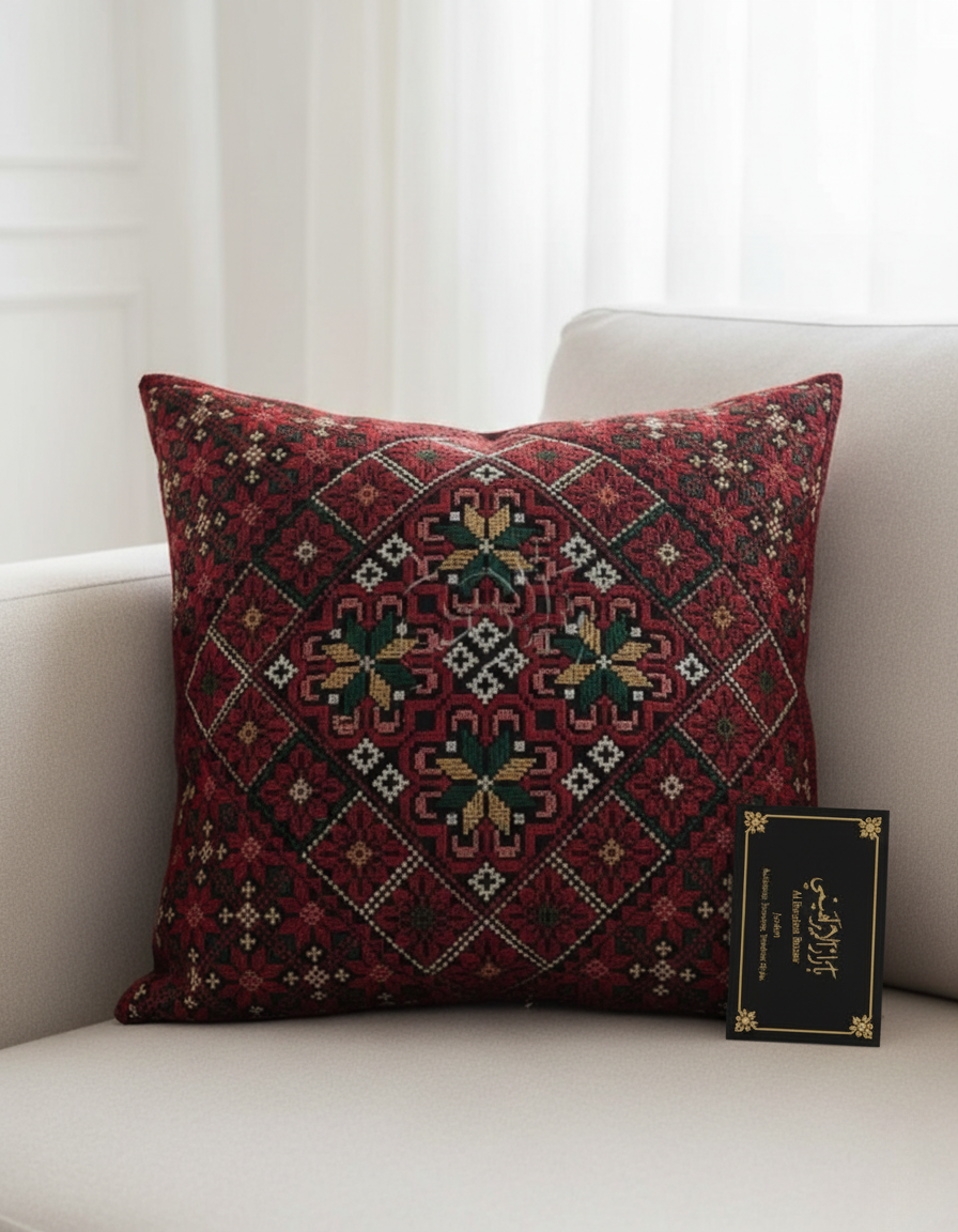 Embroidered Square Pillow Cover