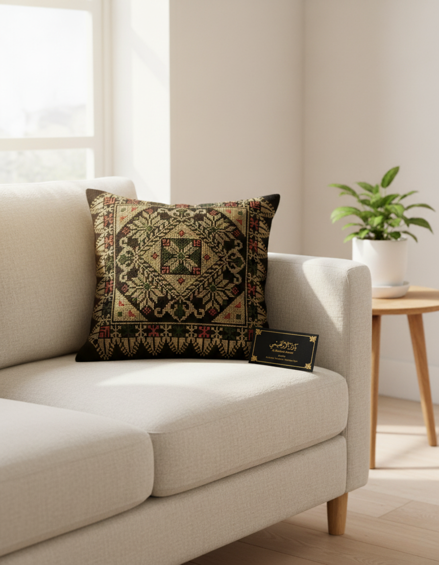 Embroidered Square Pillow Cover