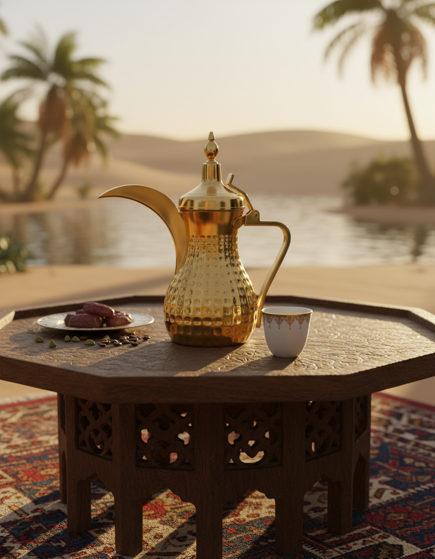 Traditional Arabic Coffee Pot – Handmade Copper Dallah for Arabic Coffee