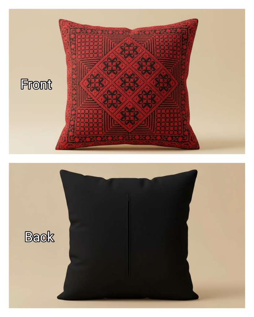Embroidered Square Pillow Cover