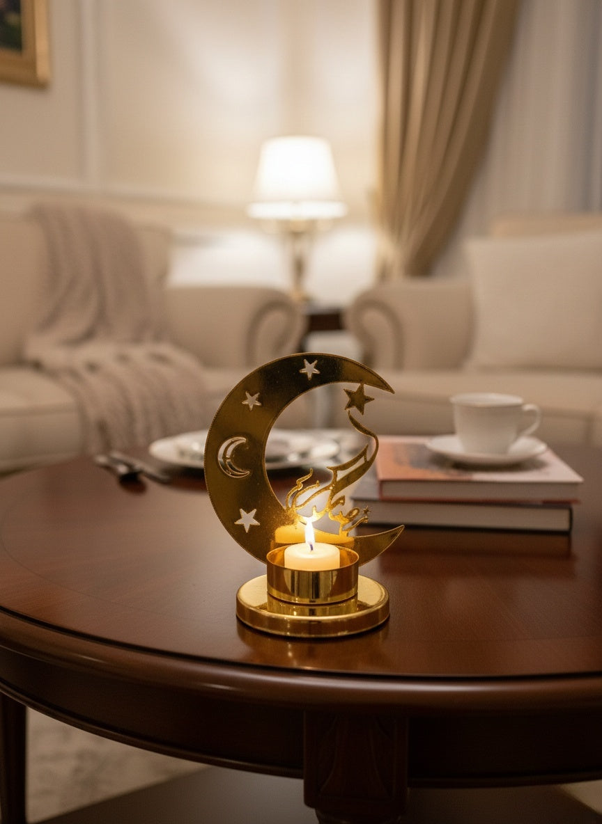 Mini Gold Crescent Candle Holder