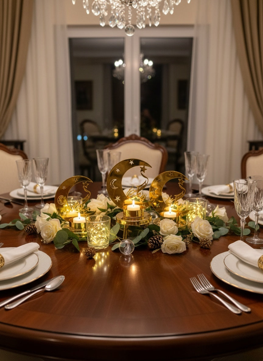 Mini Gold Crescent Candle Holder