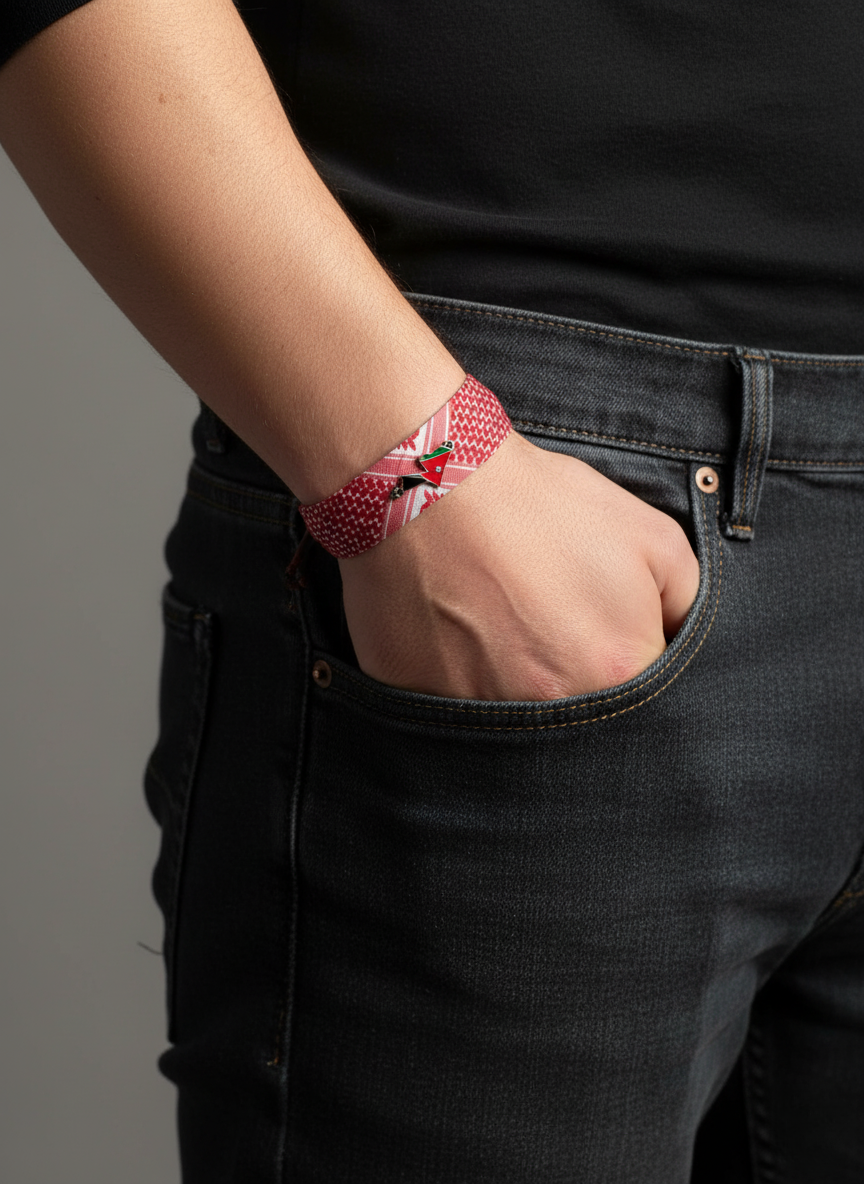 أساور قماشية من جوردان - أساور للجنسين بتصميم علم الأردن