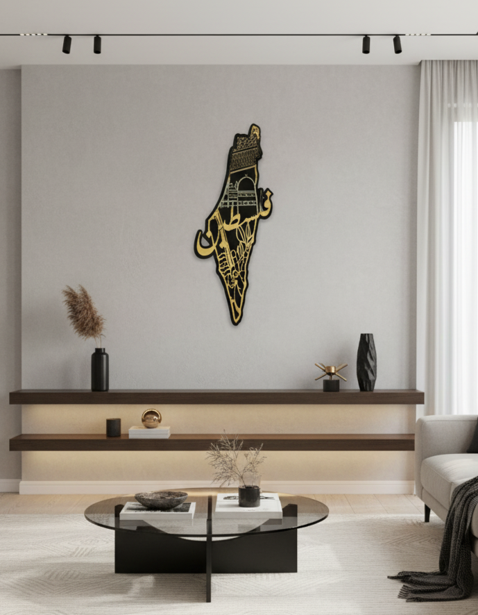 لوحة جدارية لخريطة فلسطين - تصميم أنيق وذو معنى