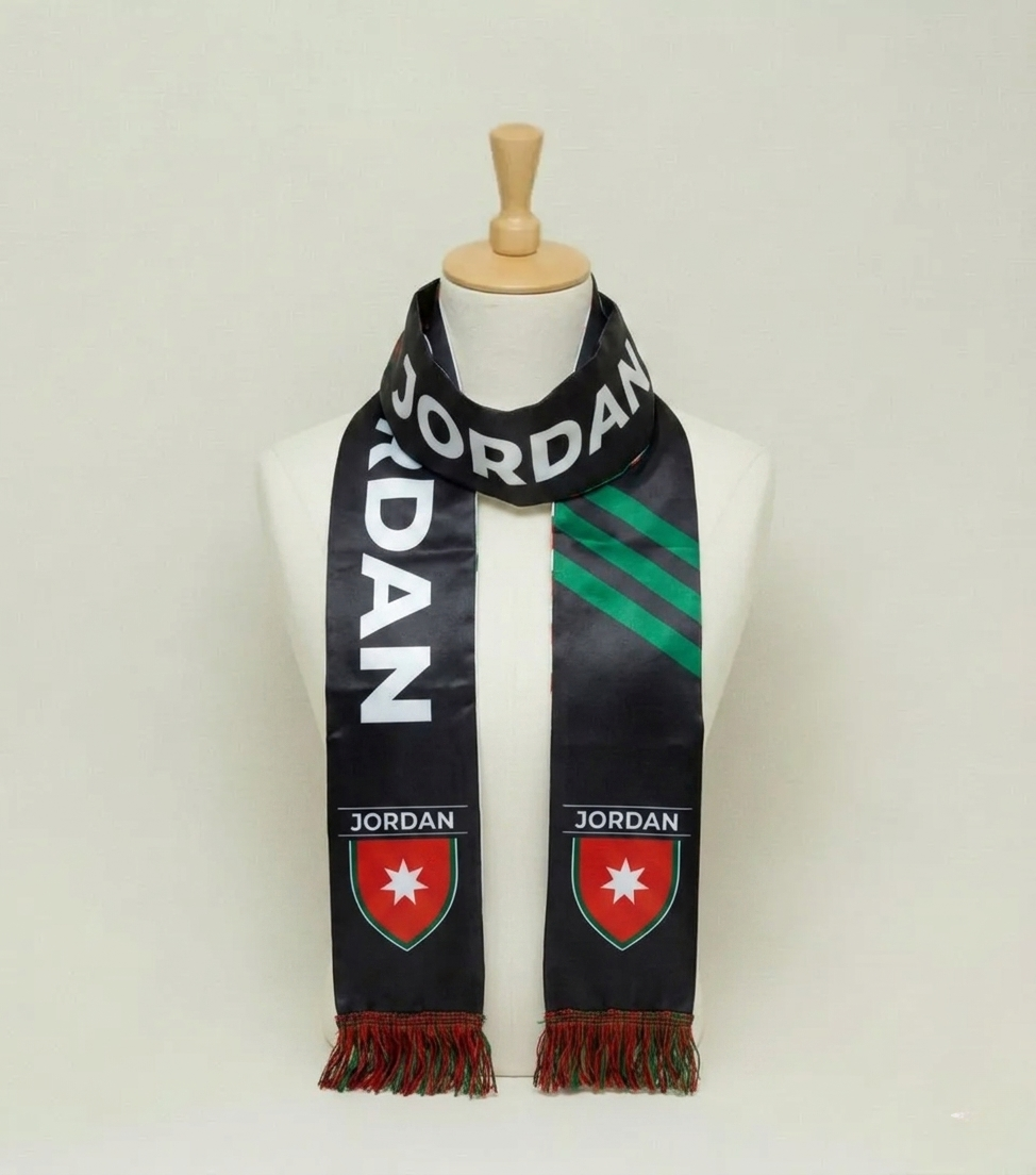 Jordan National Team Reversible Satin Scarf – Lightweight Fan Scarf