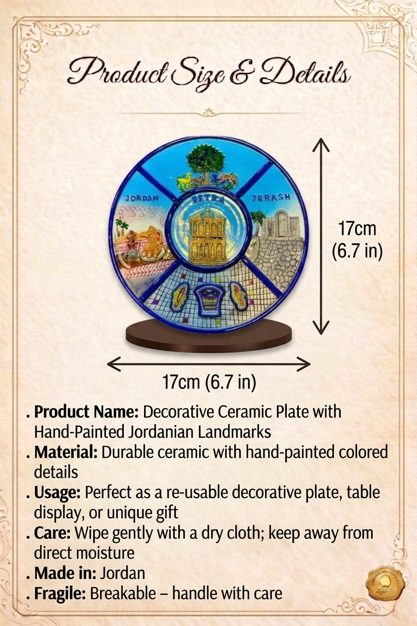 Petra ceramic plate (one of the Seven Wonders of the World)