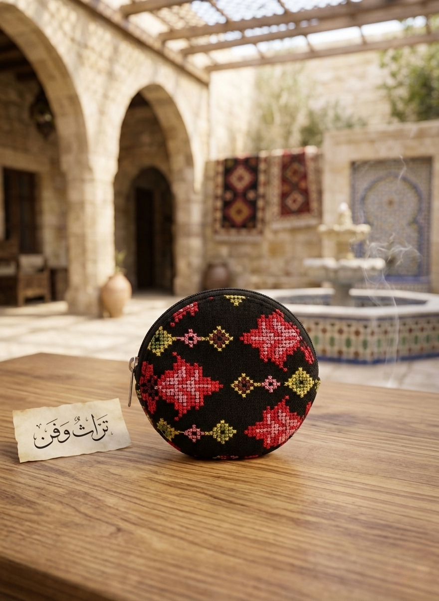 Embroidered Round Women’s Coin Purse – Multi Colors