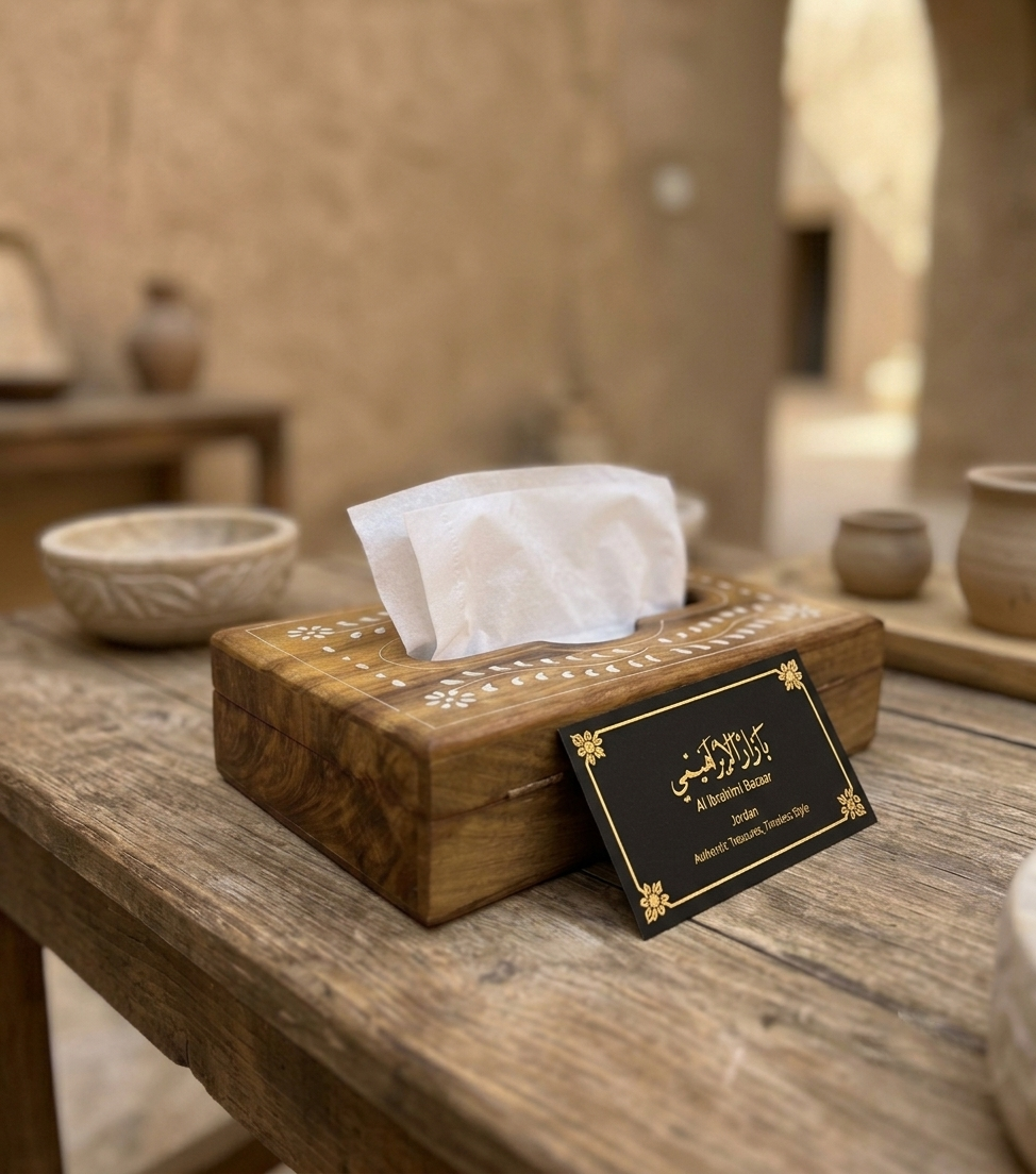 Handcrafted Indian Sheesham Wood Tissue Box