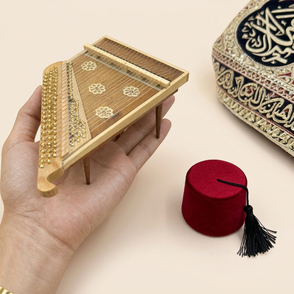 تمثال طبلة بإطار خشبي مصنوع يدويًا (الطبلة).
