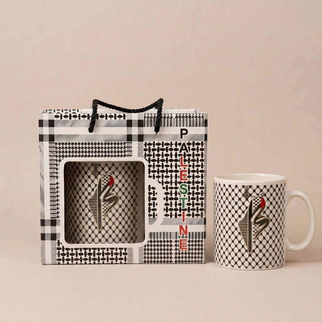 The Arab Heritage Gift Bundle — Keffiyeh, Tea Cup & Car Ornament
