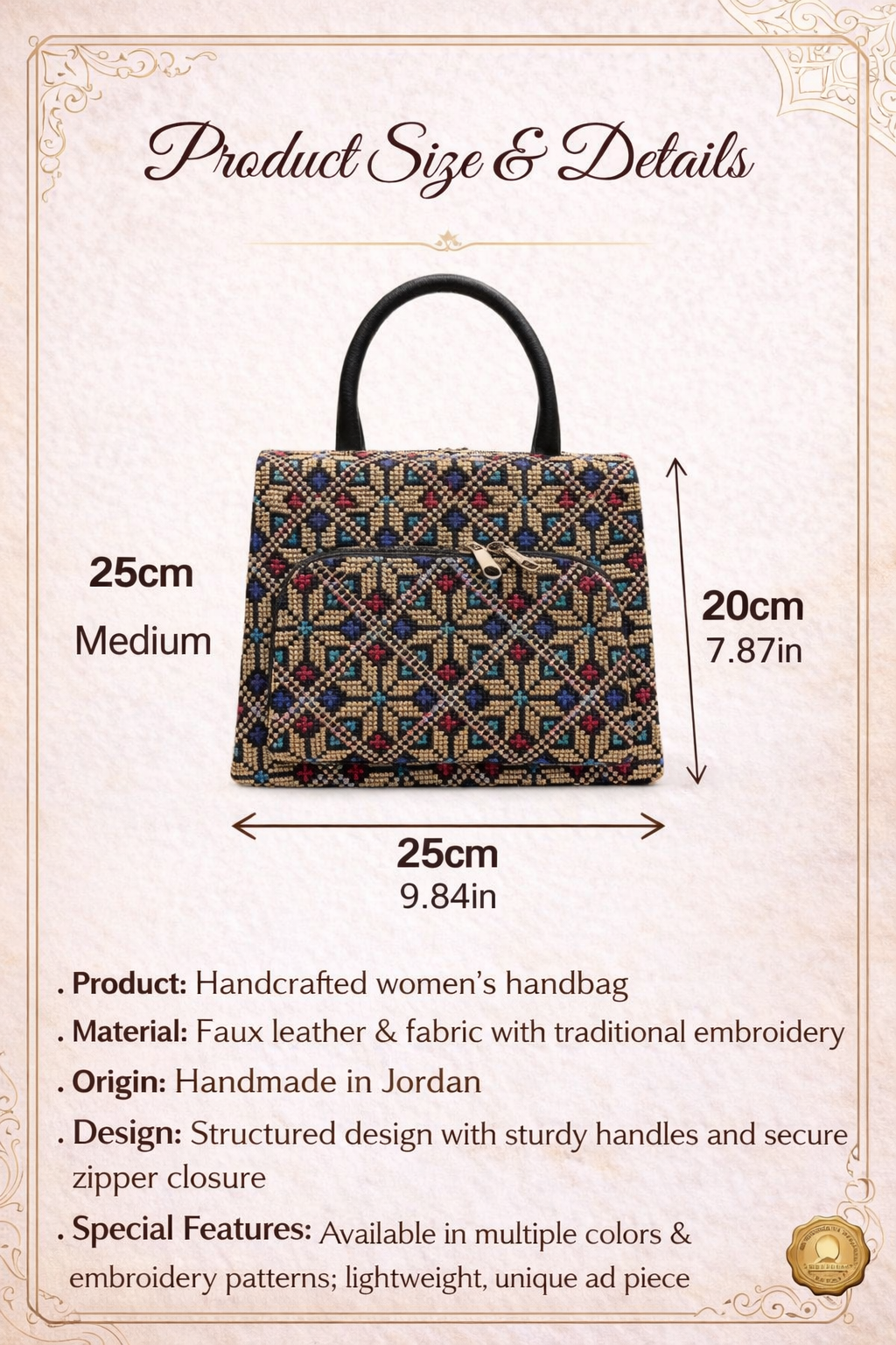 Bolso clásico bordado