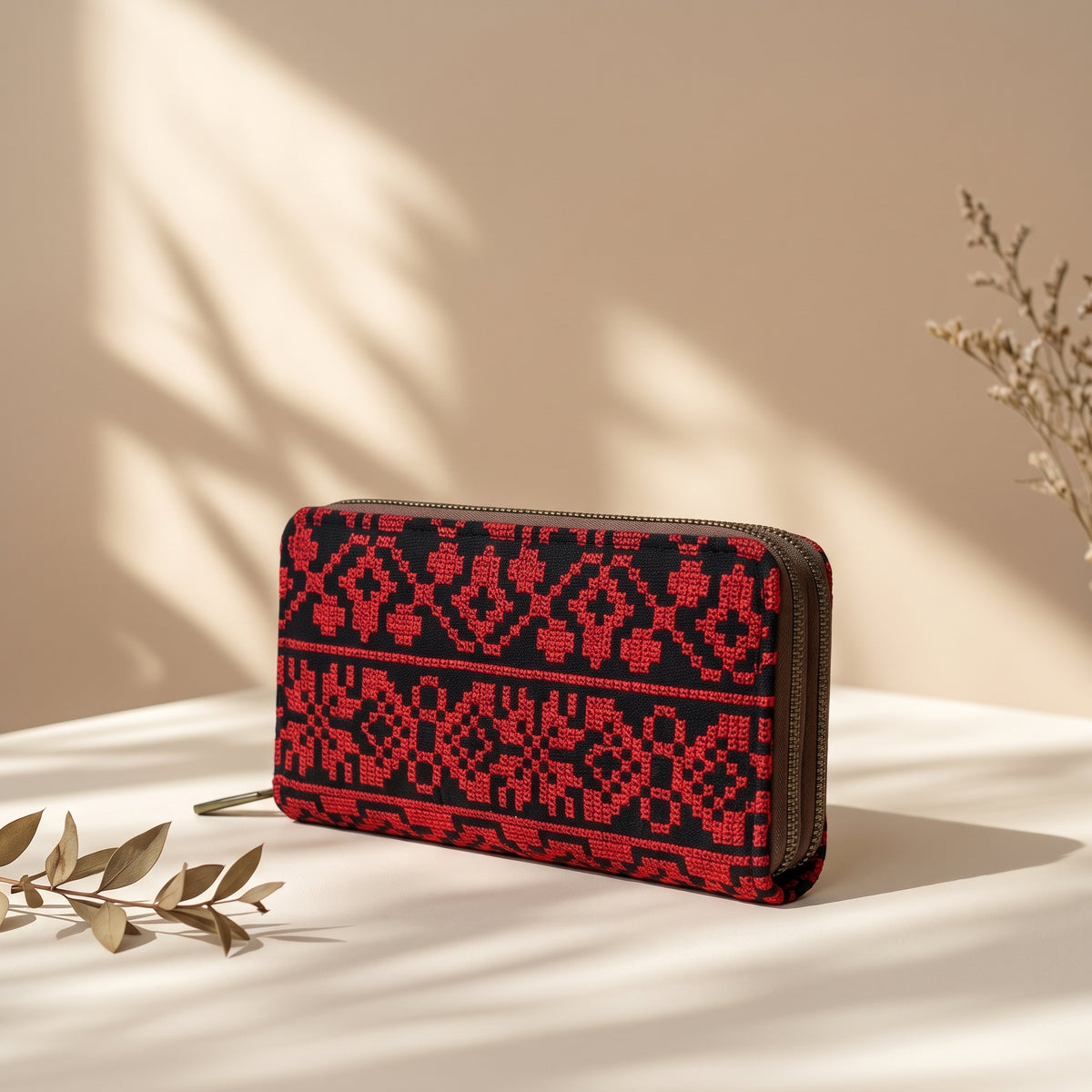Handmade Embroidered Cotton Women's Wallet — Ultra-Lightweight Zip Pouch (Multiple Sizes)