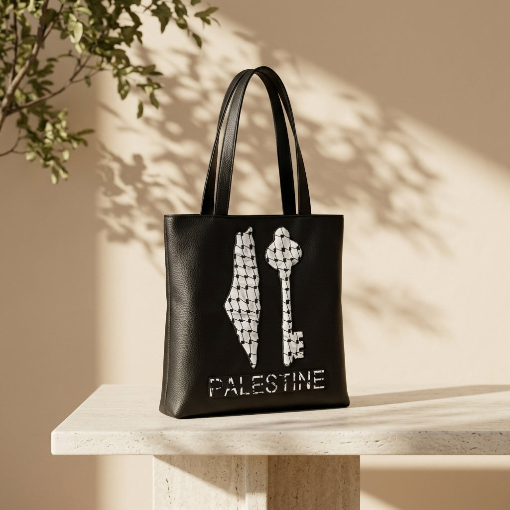 Handmade Embroidered Drawstring Bag — Versatile Heritage Fabric & Faux Leather Daily Pouch