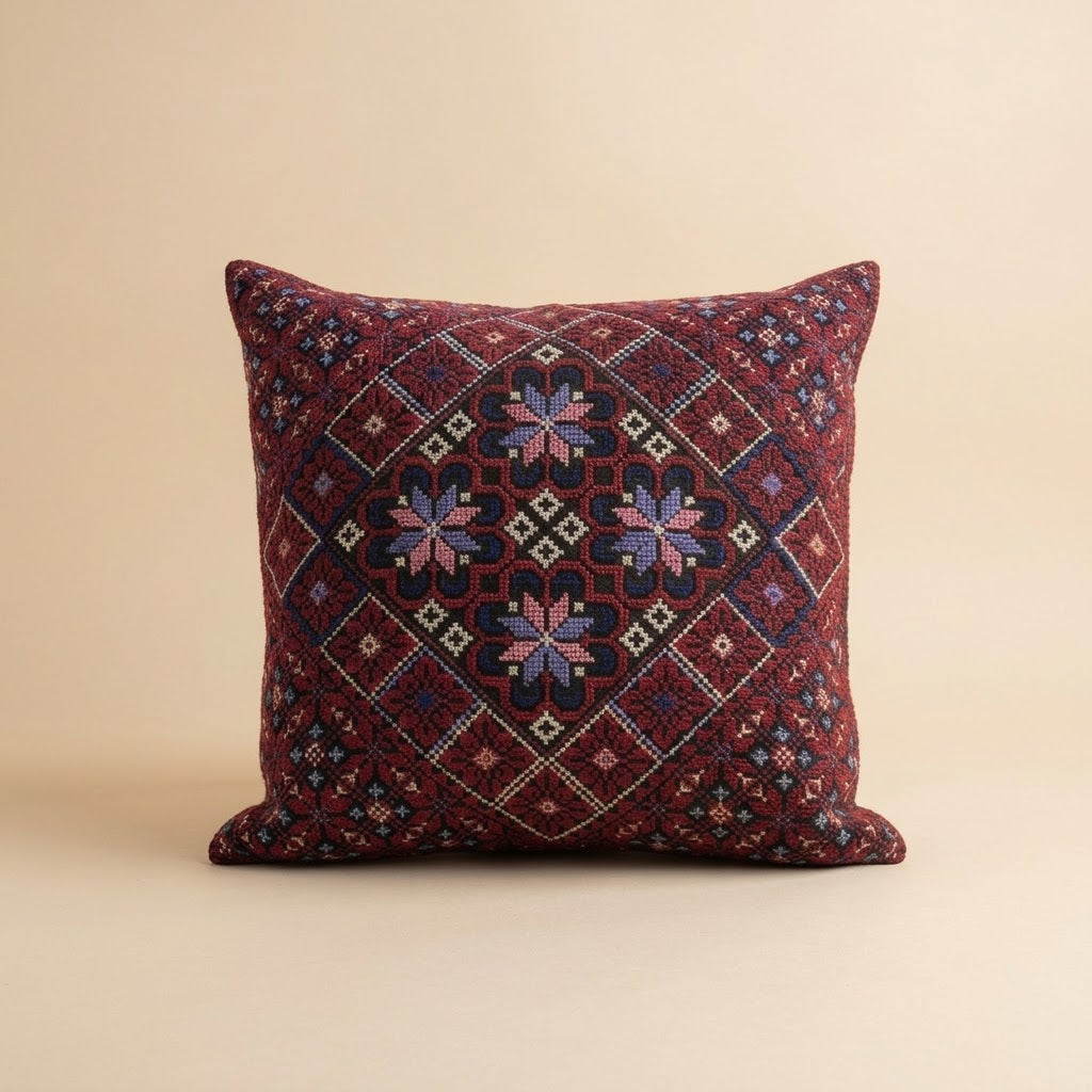 Funda de almohada cuadrada bordada