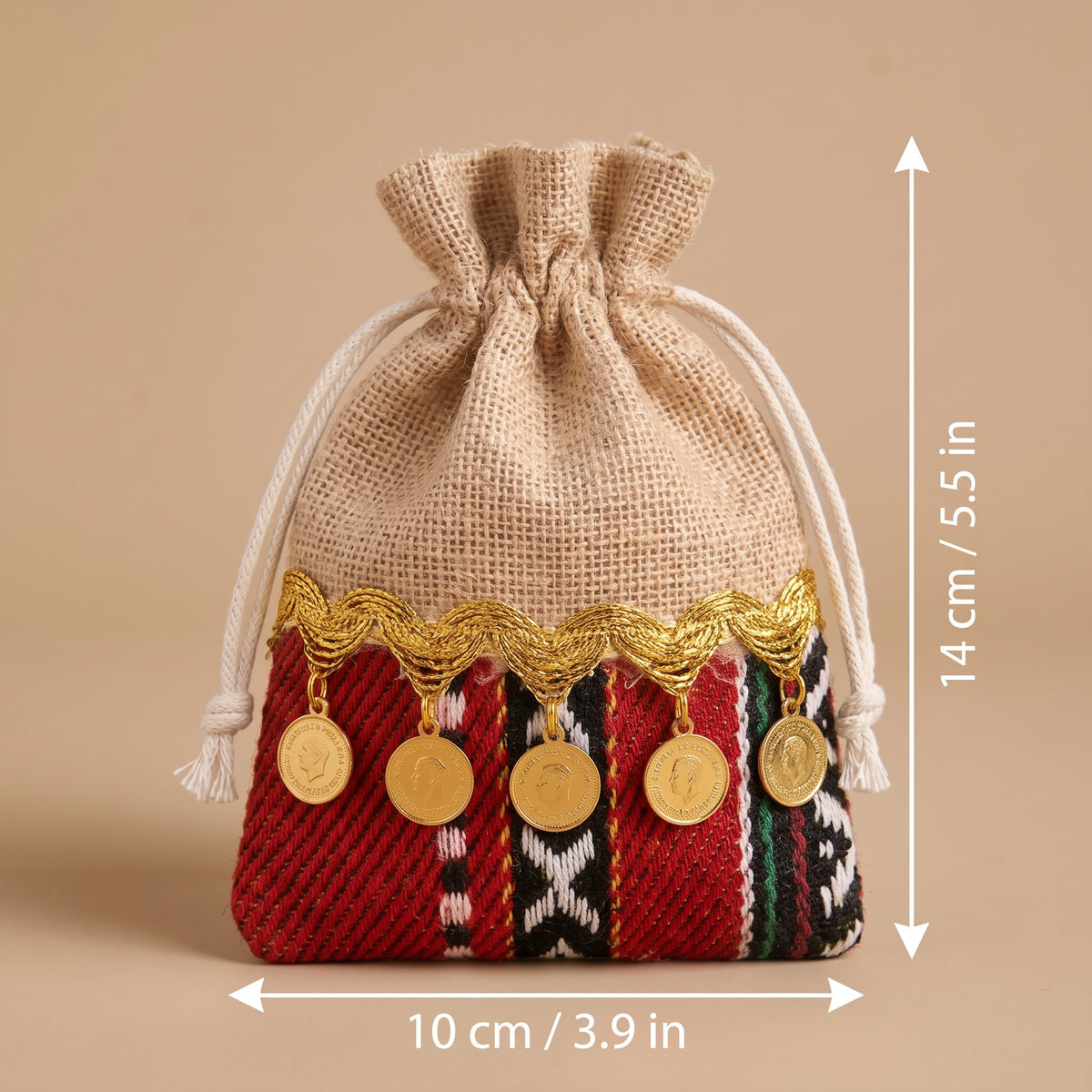 Handmade Heritage Drawstring Gift Bags — Set of 12 Party Favors