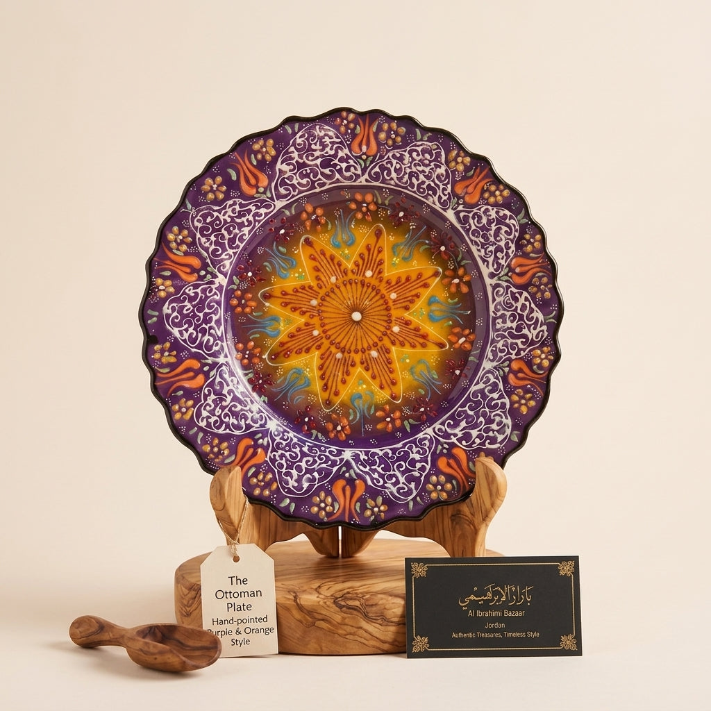 Handmade Painted Ottoman Heritage Ceramic Plate — Luxury Decorative Centerpiece