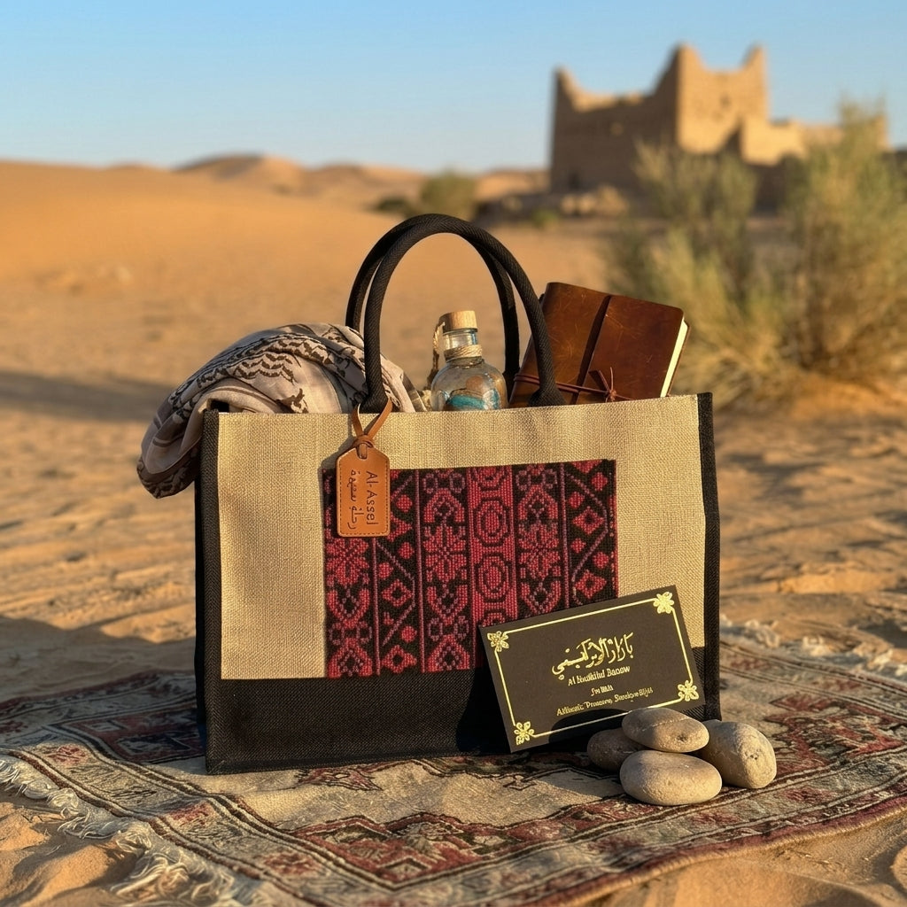 Handmade Palestinian Embroidered Lightweight Tote Bag