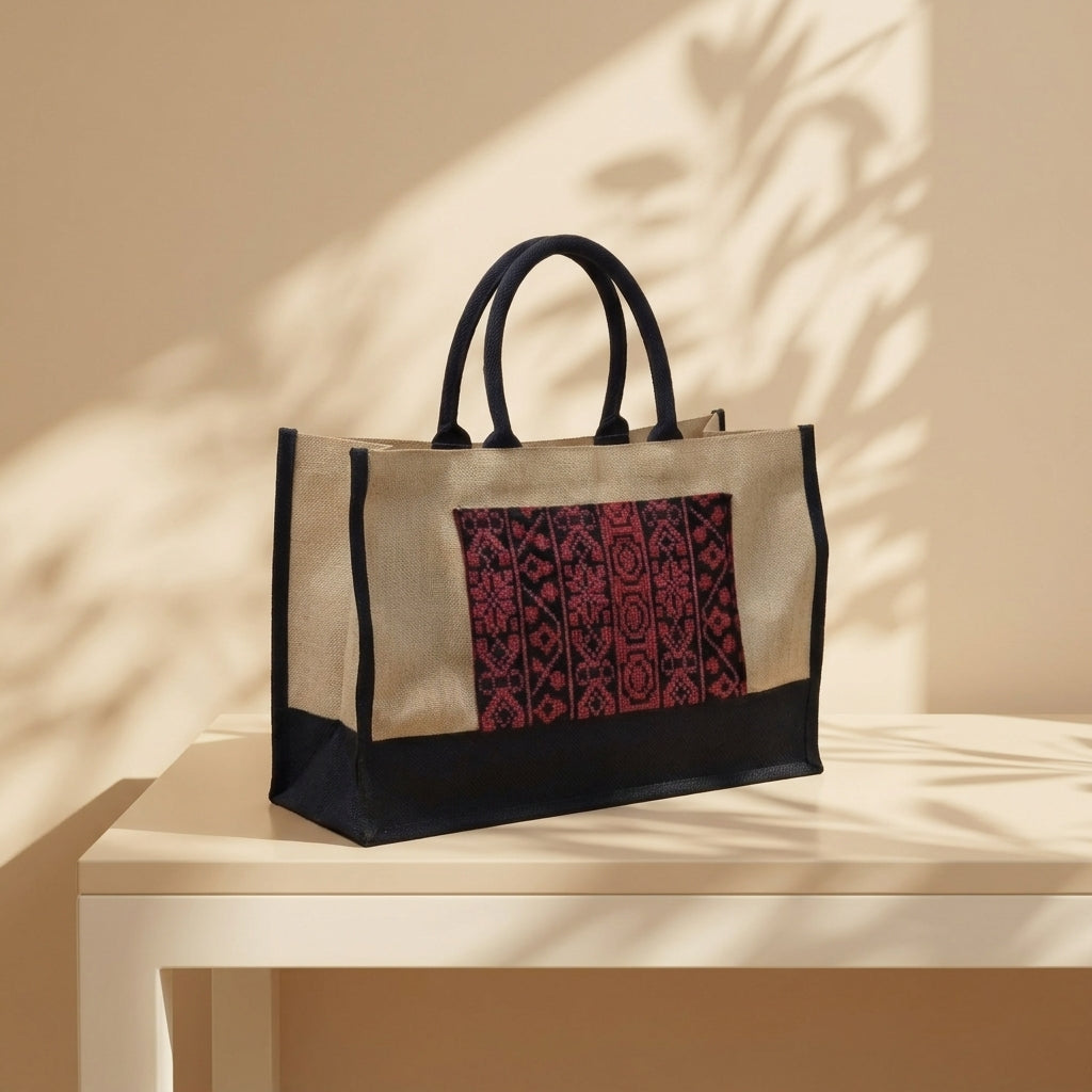 Handmade Palestinian Embroidered Lightweight Tote Bag