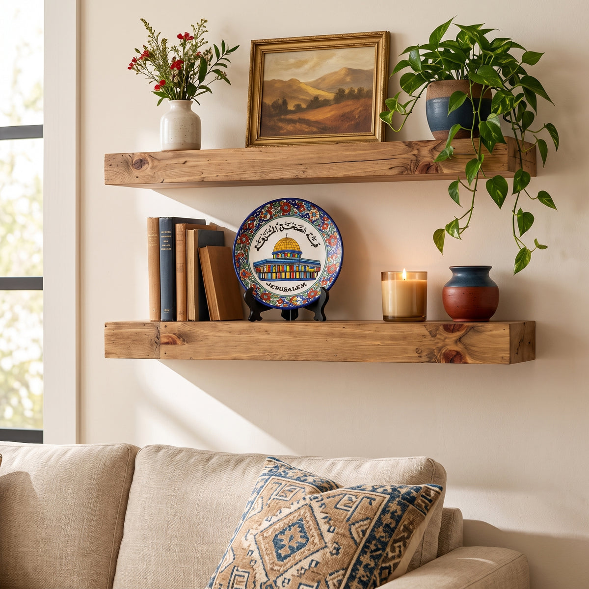 Handmade Painted Historic Dome Architecture Ceramic Plate — Luxury Decorative Souvenir with Stand