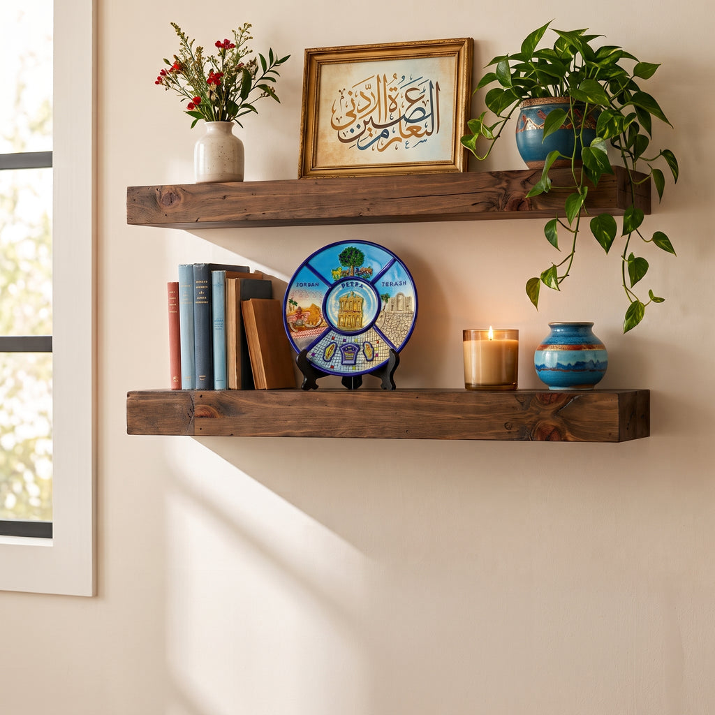 Handmade Painted Petra Iconography Ceramic Plate — Luxury Decorative Souvenir with Stand