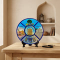 Handmade Painted Petra Iconography Ceramic Plate — Luxury Decorative Souvenir with Stand