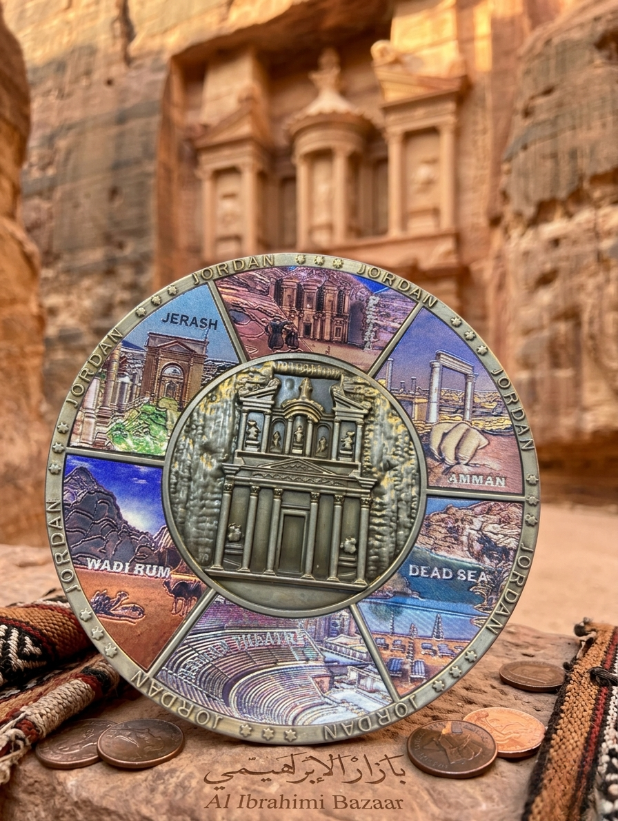 Jordan Landmarks Enamel Souvenir Plate | 20cm | With Display Stand