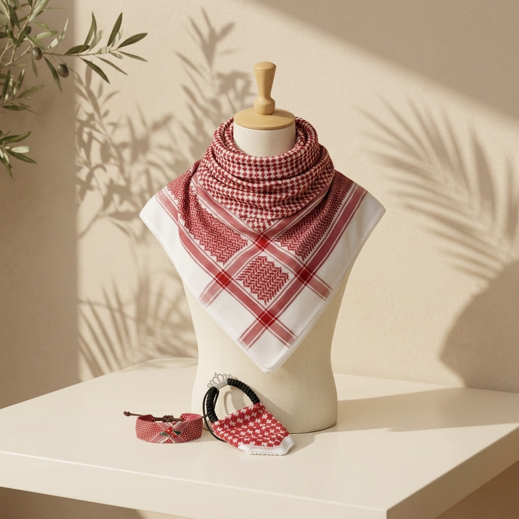 The Jordan Heritage Gift Bundle — Shemagh, Bracelet & Car Ornament