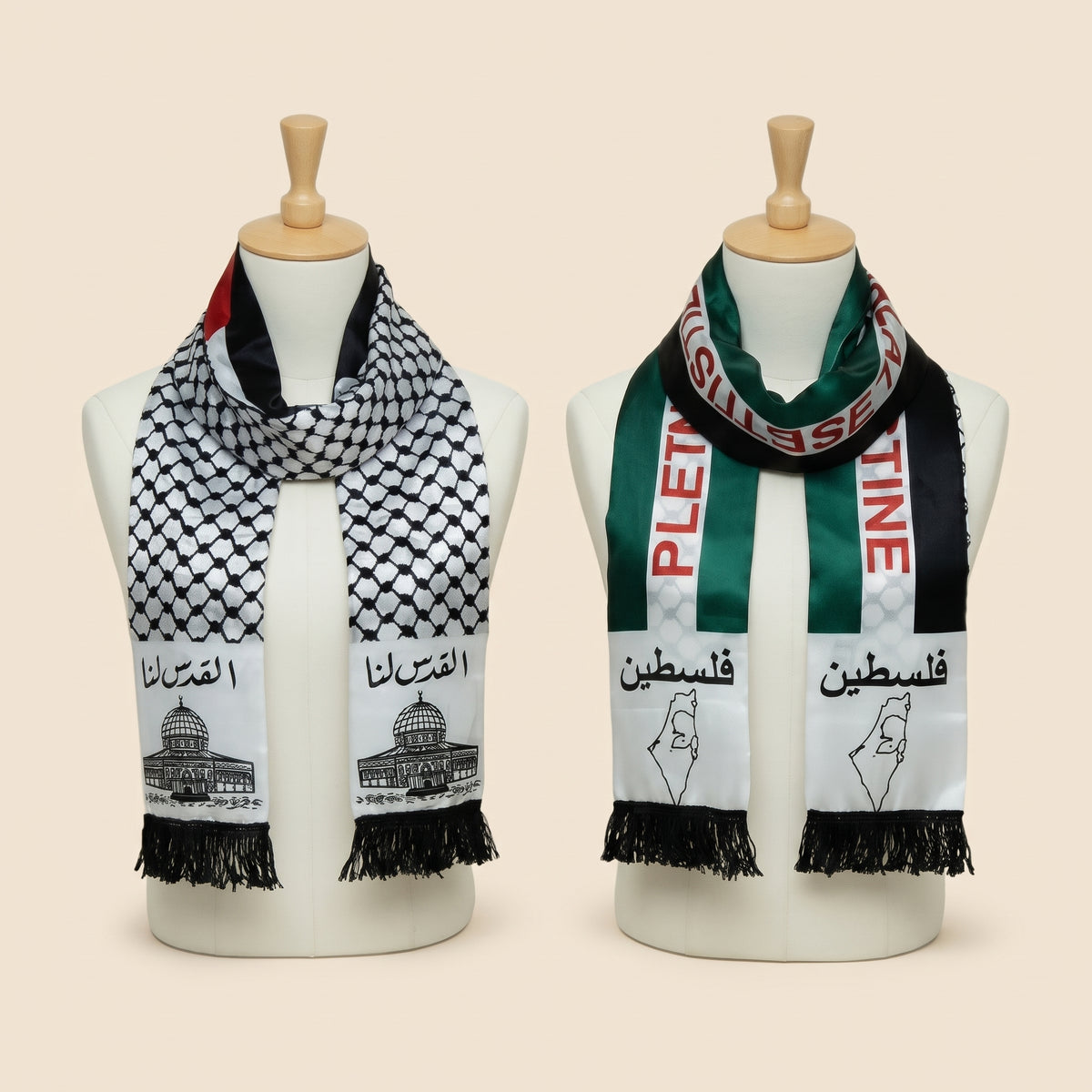 Traditional Dual-Sided Reversible Satin Scarf — Lightweight Heritage Pattern Shawl Wrap