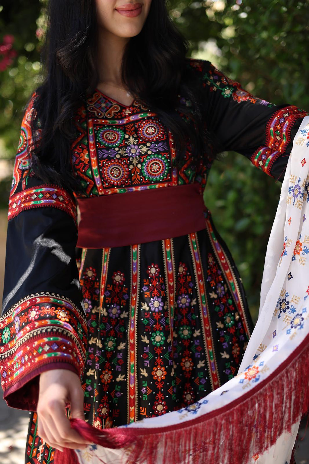 Traditional Palestinian Embroidered Bridal Dress — Heritage Henna & Wedding Thobe Set