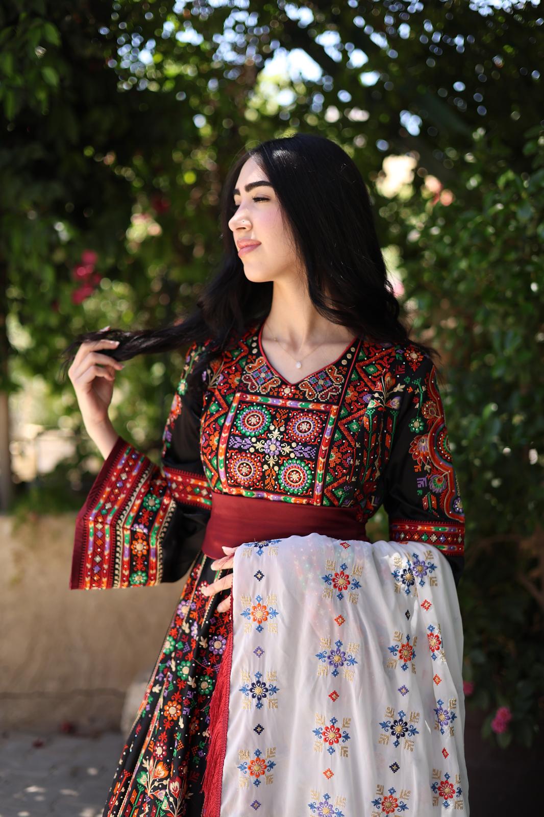 Traditional Palestinian Embroidered Bridal Dress — Heritage Henna & Wedding Thobe Set