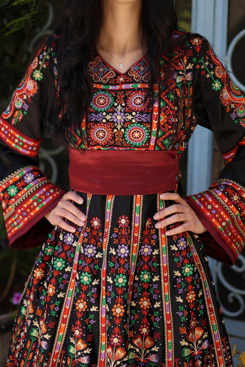 Traditional Palestinian Embroidered Bridal Dress — Heritage Henna & Wedding Thobe Set