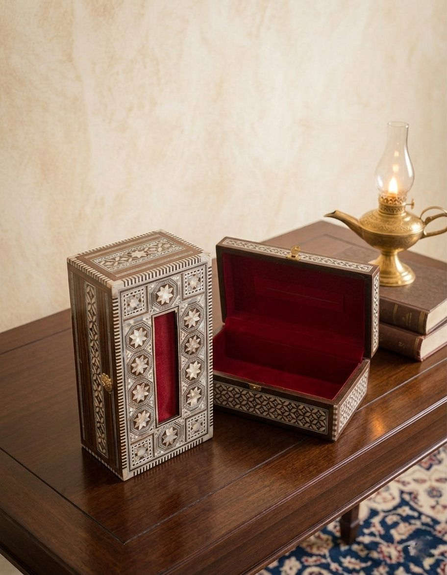 Egyptian Mosaic Shell Tissue Box | Decorative Napkin Holder