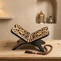 Wooden Book Stand with Oriental Geometric Designs — A Heritage Display Piece
