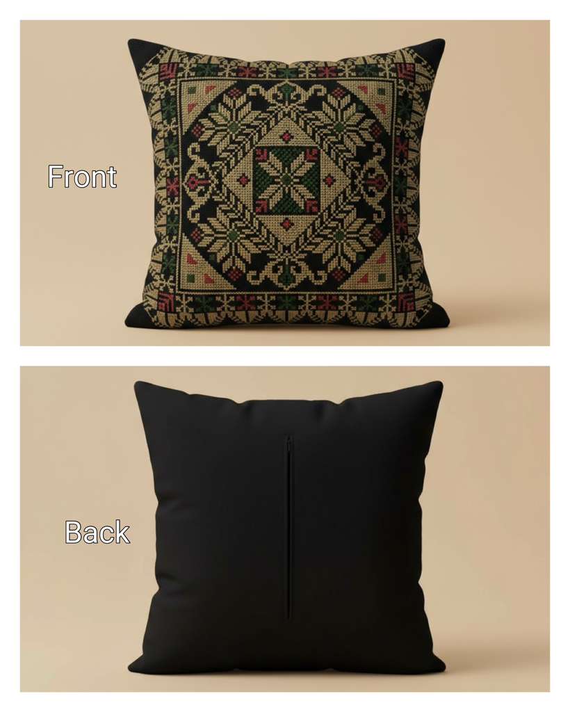 Embroidered Square Pillow Cover