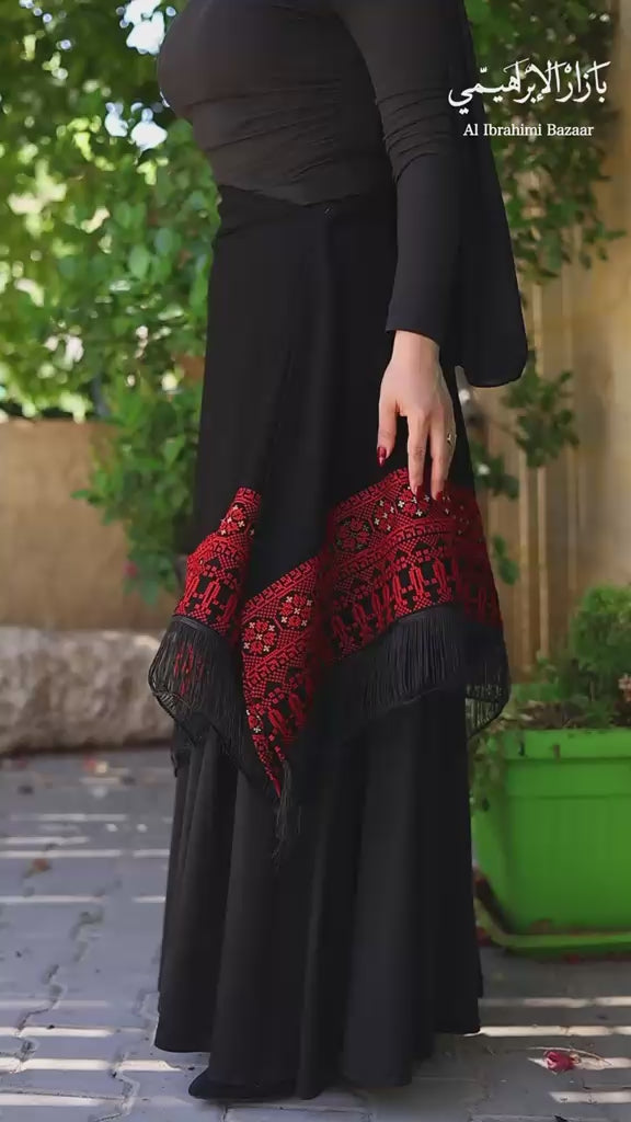 Traditional Triangle Wrap Scarf | Embroidered Heritage Shawl